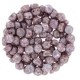 Cuentas de vidrio Czech Cabuchones 2 agujeros 6mm - Chalk White Teracota Purple